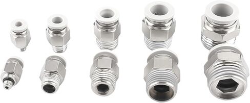 PB Pneumatic Quick Connector Hose Air Fitting 4 6 8 10 12mm Female 1/4" 1/8" 3/8" 1/2" Male White Fitting(4-01) in Saudi Arabia