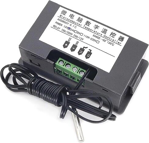 Digital Temperature, Dual-Color LED Display, 0.1℃ Precision, Waterproof NTC Probe, Mini Controller Thermostat Sensor DC 12V for Automotive, RV, Greenhouse, Home Brewing in Kuwait