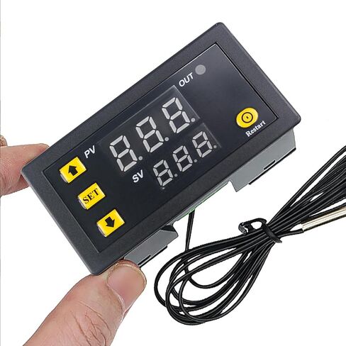 Digital Temperature, Dual-Color LED Display, 0.1℃ Precision, Waterproof NTC Probe, Mini Controller Thermostat Sensor DC 12V for Automotive, RV, Greenhouse, Home Brewing in Kuwait