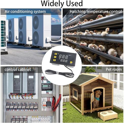 Digital Temperature, Dual-Color LED Display, 0.1℃ Precision, Waterproof NTC Probe, Mini Controller Thermostat Sensor DC 12V for Automotive, RV, Greenhouse, Home Brewing in Kuwait