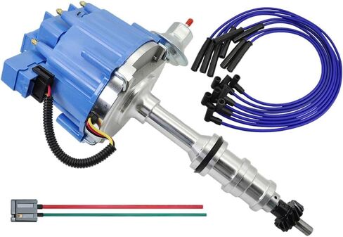 6512r Hei Ignition Distributor + أسلاك قابس حمراء متوافقة مع AMC/Jeep 1967-1990 290 304 360 390 401 in Kuwait