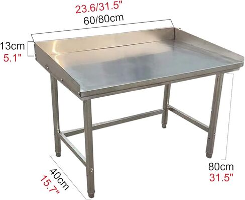 Stainless Steel Commercial Kitchen Preparation and Workbench with Enclosure Utility Work Table Commercial Prep Table(80x40x80cm/31.5x15.7x31.5) in Saudi Arabia