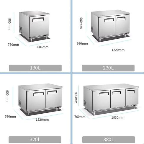 Kolice Commercial 72" Under Counter Chef Base Freezer,Refrigerated Worktop Prep Station-110V, ETL certified, -8°F to 32°F,3 Doors, 500 Liters for Restaurants,Canteens,Bars,Schools,Hotels in Kuwait