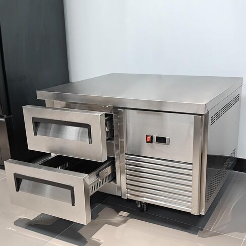 Kolice Commercial 2 Drawers Chef Base Freezer, Refrigerated Under Counter Storage Cabinet Refrigerator 33°F to 41°F,Pull-Out Drawers,Digital Temperature Control for Restaurants,Bars,Commercial Use in Kuwait