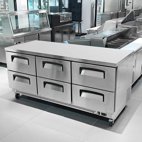 Kolice Commercial 6 Drawers Chef Base Refrigerator,Under Counter Storage Cabinet Refrigerator 33°F to 41°F, Refrigerated Pull-Out Drawers, Digital Temperature Control for Kitchens,Hotels,Bars,Cafes in Kuwait