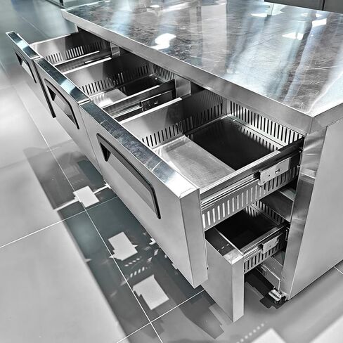 Kolice Commercial 6 Drawers Chef Base Refrigerator,Under Counter Storage Cabinet Refrigerator 33°F to 41°F, Refrigerated Pull-Out Drawers, Digital Temperature Control for Kitchens,Hotels,Bars,Cafes in Kuwait