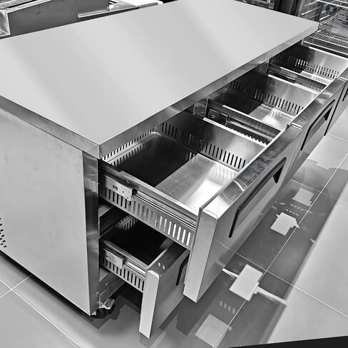 Kolice Commercial 6 Drawers Chef Base Refrigerator,Under Counter Storage Cabinet Refrigerator 33°F to 41°F, Refrigerated Pull-Out Drawers, Digital Temperature Control for Kitchens,Hotels,Bars,Cafes in Kuwait