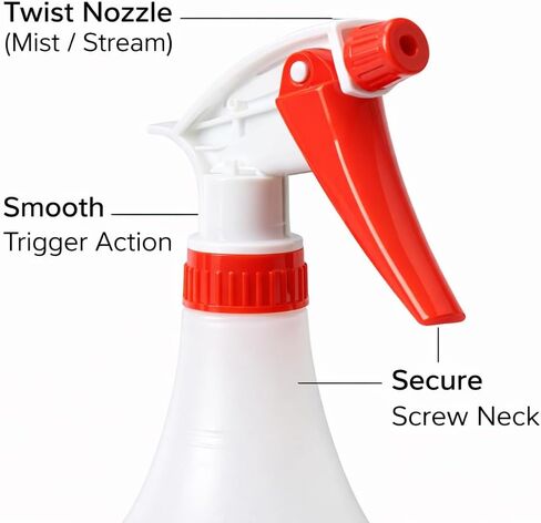 32 oz Spray Bottles (12 Pack) Heavy Duty Refillable Trigger Sprayer, Adjustable Nozzle Mist/Stream, Measurement Markings, Multipurpose Cleaning & Plants in Saudi Arabia