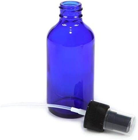 GreenHealth 4 oz Cobalt Blue Glass Bottles, with Black Fine Mist Sprayer (Pack of 6), 5ML Peppermint Oil in Saudi Arabia