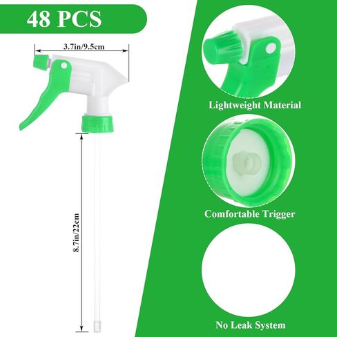 48Pcs Spray Bottle Nozzle Replacement, Spray Nozzle For Bottles, Replacement Spray Bottle Trigger, Leak Proof, Mist & Stream Spray, Fit Standard 28/400 Neck 8oz, 16oz, 32oz Bottles for Clean in Kuwait