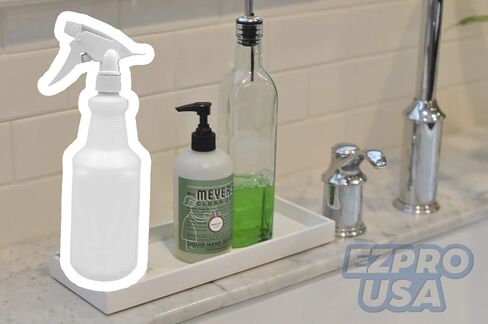 زجاجة رذاذ بلاستيكية سعة 24 أونصة، زجاجات رش شديدة التحمل، مقاومة للتسرب، زجاجة مياه فارغة، محلول تنظيف، قياسات فوهة قابلة للتعديل للحيوانات الأليفة، 360 درجة رأسًا على عقب، بيضاء، 4 عبوات in Kuwait