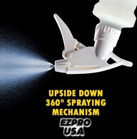 زجاجة رذاذ بلاستيكية سعة 24 أونصة، زجاجات رش شديدة التحمل، مقاومة للتسرب، زجاجة مياه فارغة، محلول تنظيف، قياسات فوهة قابلة للتعديل للحيوانات الأليفة، 360 درجة رأسًا على عقب، بيضاء، 4 عبوات in Kuwait