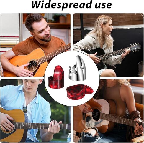 8 Pcs Banjo Finger Picks, tainless Steel Banjo Picks Adjustable Finger and Thumb Pick for Guitar Silver, Agate Color in Saudi Arabia