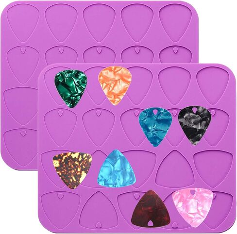 2 حزمة الغيتار يختار قوالب راتنجات الايبوكسي الغيتار Plectrums سيليكون قالب الصب قوالب صنع المجوهرات DIY بها بنفسك الغيتار الإبهام إصبع يختار المفاتيح قلادة in Kuwait