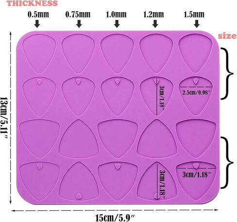 2 حزمة الغيتار يختار قوالب راتنجات الايبوكسي الغيتار Plectrums سيليكون قالب الصب قوالب صنع المجوهرات DIY بها بنفسك الغيتار الإبهام إصبع يختار المفاتيح قلادة in Kuwait