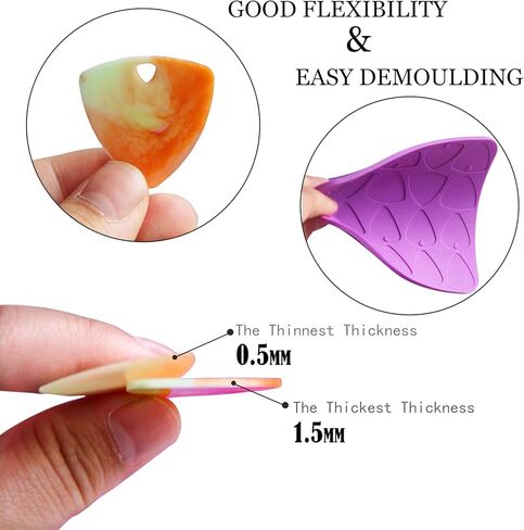 2 حزمة الغيتار يختار قوالب راتنجات الايبوكسي الغيتار Plectrums سيليكون قالب الصب قوالب صنع المجوهرات DIY بها بنفسك الغيتار الإبهام إصبع يختار المفاتيح قلادة in Kuwait