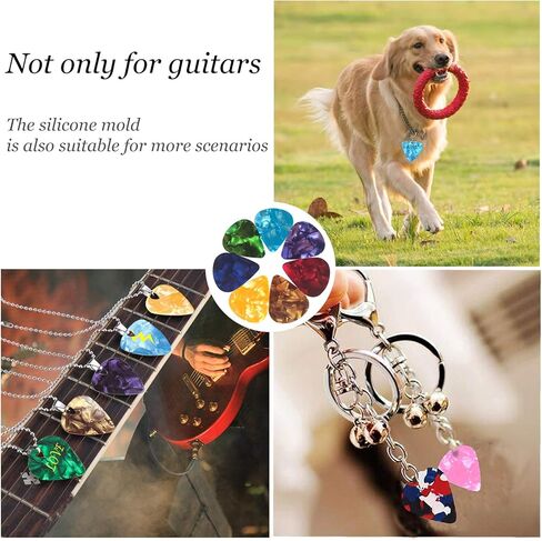 2 حزمة الغيتار يختار قوالب راتنجات الايبوكسي الغيتار Plectrums سيليكون قالب الصب قوالب صنع المجوهرات DIY بها بنفسك الغيتار الإبهام إصبع يختار المفاتيح قلادة in Kuwait