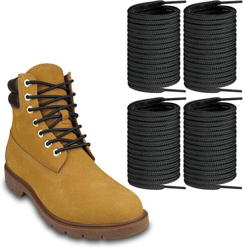2 Pairs Boots Shoe Laces for Timberland Work Hiking Hunting Round Replacement Shoelaces in Saudi Arabia