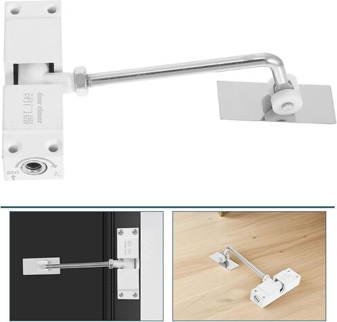 SAFIGLE Adjustable Double Spring Aluminum Alloy Door Closer 2pcs White Automatic Self-Closing Residential and Commercial Door Closer with Easy Installation in Saudi Arabia