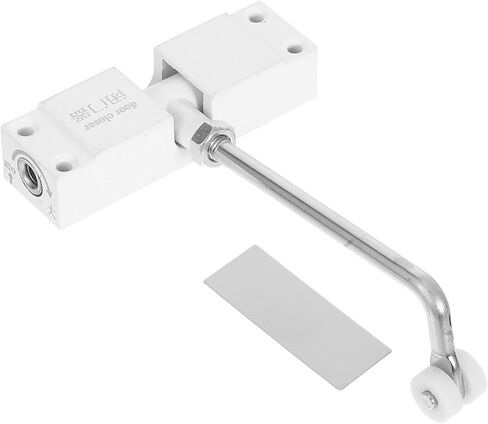 PRETYZOOM Aluminum Alloy Dual Spring Adjustable Door Closer 2pcs White Square Sliding Self-Closing Mechanism for Residential and Commercial Security in Saudi Arabia