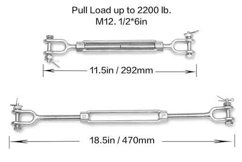 قطعتان من وصلة ربط المقطورة لأسلاك الكابلات، خطاف وصلة ربط المقطورة، 1/2 بوصة × 6 بوصة M12 الفك الصلب المجلفن ووصلة ربط الفك، وصلة ربط المقطورة الثقيلة 2200 رطل لتطبيقات السحب المستقيمة في الهواء الطلق in Kuwait