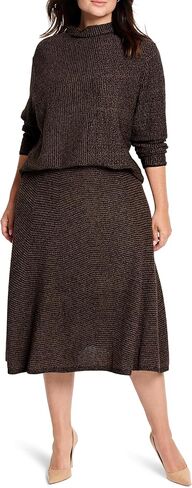 NIC+Zoe Women's Plus Size Size Pixel Sweater ، Brown Multi in Saudi Arabia