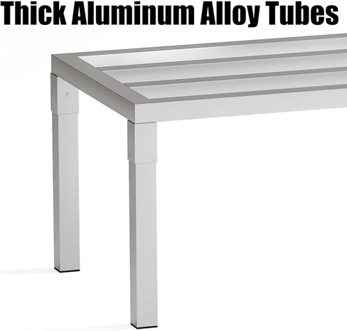 Aluminum Dunnage Rack, 46" L x 20" W x 12" H, 1700 lbs Load Capacity, Commercial Food-Grade Floor Shelving, for Patio, Restaurant, Kitchen, Supermarket, Garage. in Saudi Arabia