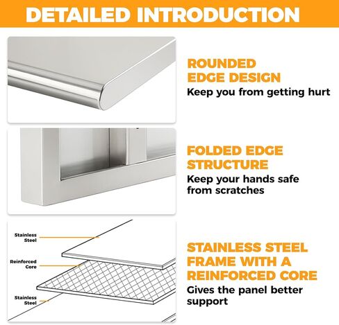 50x12 Inch Folding Concession Shelf, Stainless Steel Food Shelf Stand Serving for Concession Serving Window Food Truck, Kitchen, Counter in Kuwait