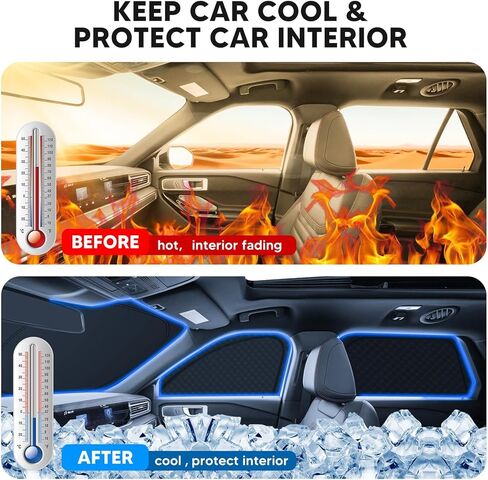 FIILINES 8PCS Car Window Shades for Honda CR-V CRV 2023-2025 Accessorie Double Layer Car Side Full Windows Rear Triangular Windshield Sun Shade 100% UV Rays & Privacy Protection in Kuwait