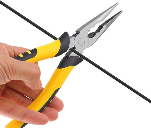 8-Inch Premium Needle-Nose Pliers, Wiojided High-Carbon Steel Precision Long Nose Pliers with Wire Cutter, Anti-Slip Soft Grip, Paper Clamp Design for Home, Jewelry, Crafts, Fishing, Narrow Spaces in Saudi Arabia