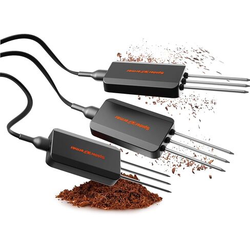 Spider Farmer GGS 3 في 1 مستشعر التربة برو 3 قطع، جهاز قياس درجة حرارة الرطوبة EC مع دعم RJ12 للتحكم الذكي في التطبيقات لغرفة خيمة النمو الداخلية للحديقة in Kuwait