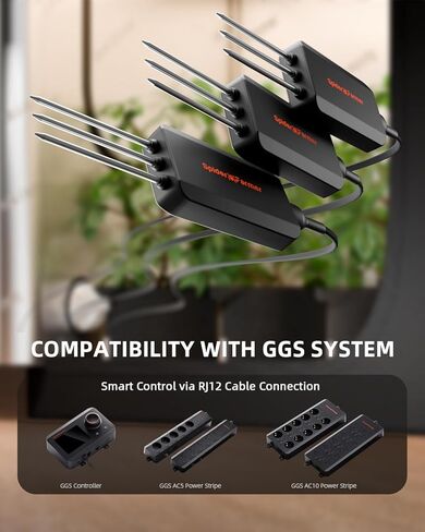 Spider Farmer GGS 3 في 1 مستشعر التربة برو 3 قطع، جهاز قياس درجة حرارة الرطوبة EC مع دعم RJ12 للتحكم الذكي في التطبيقات لغرفة خيمة النمو الداخلية للحديقة in Kuwait