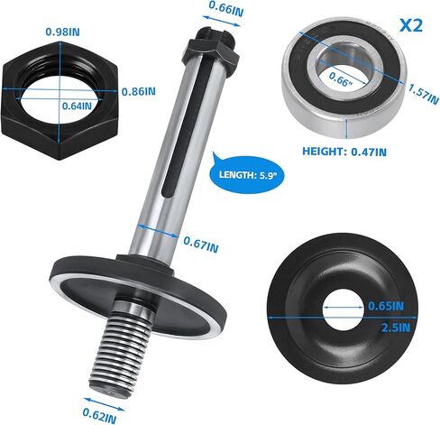 Arbor Assembly for Delta Right Tilt UniSaw - Includes Blade Flange, Bearings, Arbor Nut and Pulley Nut - Replaces 422043030003 in Kuwait