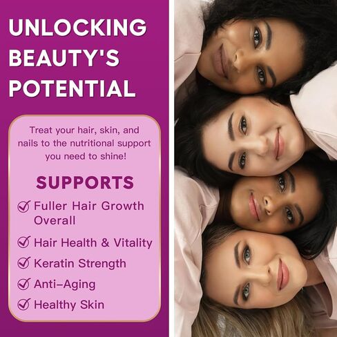 NATURE TARGET Biotin 10000mcg Hair Growth Vitamins – Maximum Strength Hair Growth Supplement with Collagen, Keratin, Fo-Ti, MSM, Zinc & B Vitamins for Thicker, Stronger Hair, Skin & Nails in Saudi Arabia
