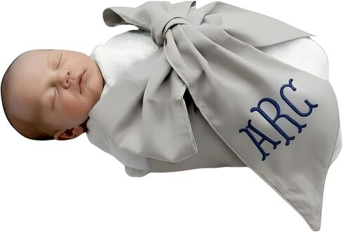 Morxy Personalized Newborn Swaddle Sash-Cotton Maternity Sash with Big Bowknot - Custom Sash for Baby Girls & Boys - Cute Baby Accessory for Newborn Photography Props and Nursery Décor (White) in Kuwait