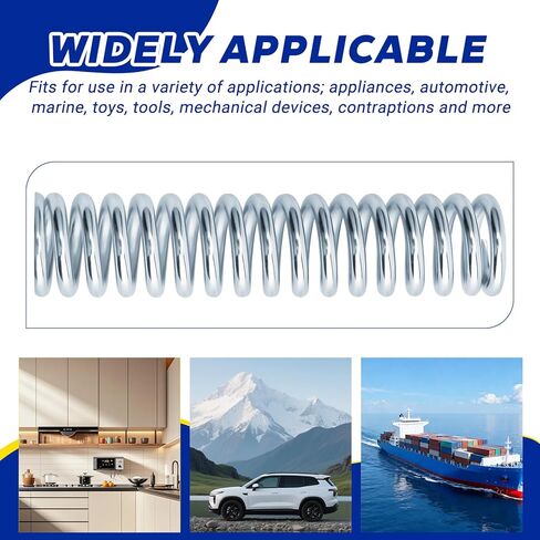 9732 نابض ضغط، نابض ضغط ميكانيكي، 0.148 GA × 15/16 بوصة × 4 بوصة للاستخدام في مجموعة متنوعة من التطبيقات والأجهزة والسيارات والأدوات والأجهزة الميكانيكية والمزيد (4 قطع) in Kuwait