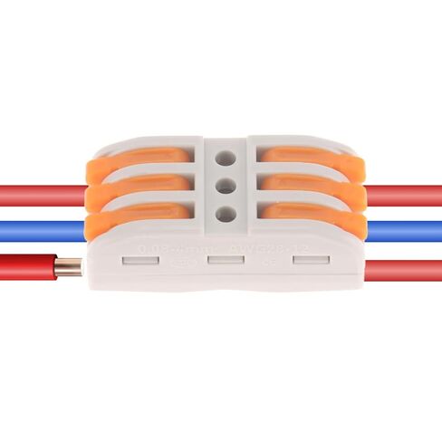 5Pcs Quick Connect Electrical Splicing Wire Connectors Kit Lever Wire Connectors Compact Butt Splice Inline Terminals AWG 28-12 3 in 3 Out Insulated Terminal for Home Terminal Block Connector in Saudi Arabia