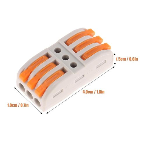 5Pcs Quick Connect Electrical Splicing Wire Connectors Kit Lever Wire Connectors Compact Butt Splice Inline Terminals AWG 28-12 3 in 3 Out Insulated Terminal for Home Terminal Block Connector in Saudi Arabia
