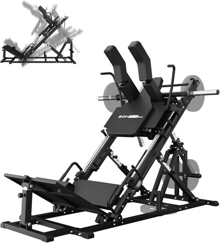 جهاز ضغط الساق Eonfit EL2 2.0 لصالة الألعاب الرياضية المنزلية، آلات القرفصاء مع محمل خطي 45 درجة، جهاز رفع الساق، تصميم 4 في 1 معدات تدريب قوة الجزء السفلي من الجسم 1300 رطل مع تخزين الوزن in Kuwait