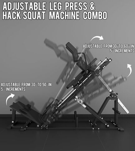 جهاز ضغط الساق Eonfit EL2 2.0 لصالة الألعاب الرياضية المنزلية، آلات القرفصاء مع محمل خطي 45 درجة، جهاز رفع الساق، تصميم 4 في 1 معدات تدريب قوة الجزء السفلي من الجسم 1300 رطل مع تخزين الوزن in Kuwait