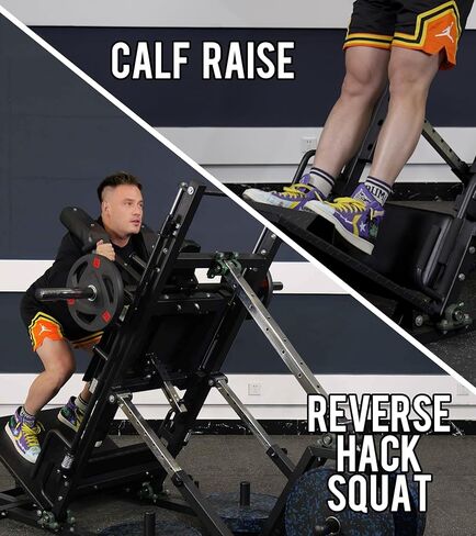 جهاز ضغط الساق Eonfit EL2 2.0 لصالة الألعاب الرياضية المنزلية، آلات القرفصاء مع محمل خطي 45 درجة، جهاز رفع الساق، تصميم 4 في 1 معدات تدريب قوة الجزء السفلي من الجسم 1300 رطل مع تخزين الوزن in Kuwait