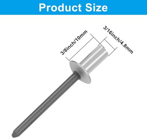 60pcs 3/16" x 3/8" Closed End Aluminum Blind Rivets with Steel Mandrel, 4.8 x 10mm Pop Rivets in Saudi Arabia