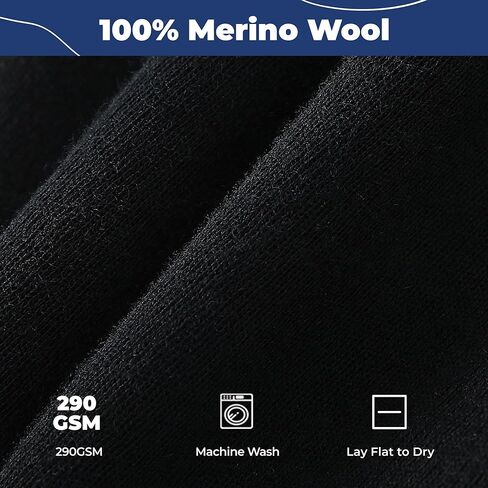 Acushla 100% ميرينو صوف بالاكلافا للرجال والنساء - قناع تزلج شتوي حراري للطقس البارد قناع وجه دافئ متماسك للدراجات النارية والجري والصيد على الجليد، أسود in Kuwait