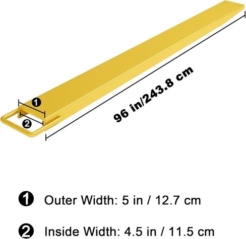ملحقات شوكة رافعة شوكية شديدة التحمل مقاس 94 بوصة، ملحقات شوكة منصة فولاذية بعرض 4.5 بوصة مع حزام الاحتفاظ، موسعات شوكة بسعة 4000 رطل للمستودع، والبناء، والمزرعة، أصفر in Kuwait