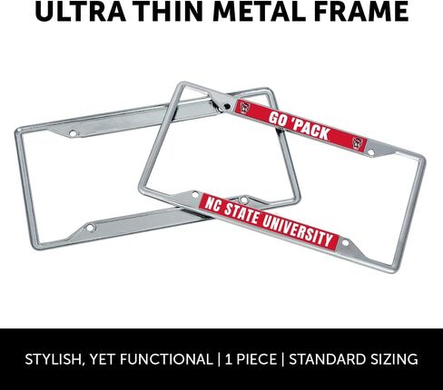 Desert Cactus North Carolina State University License Plate Frame NCSU Wolfpack NC State Holder for Front or Back of Car Metal Car Tag Holder Officially Licensed (Slogan 1) in Saudi Arabia