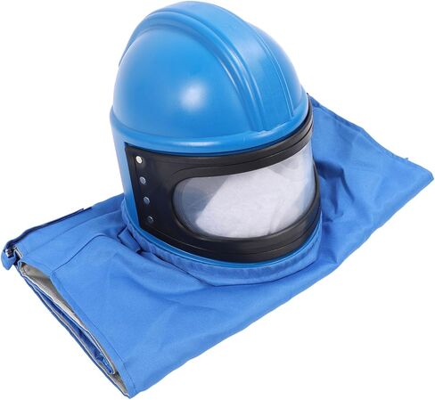 Sandblasting Helmet with Air Supply for Safety Sandblast Hood Protector, Clear Lens, for Operator, Canvas ABS Rubber in Saudi Arabia