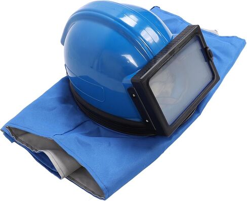 Focket Sandblasting Helmet, Impact ABS Construction Double Layer Lens Sand Hood, Safe Air Feed Sandblast Helmet with Shoulder Protective Lightweight Blasting Suit for in Saudi Arabia