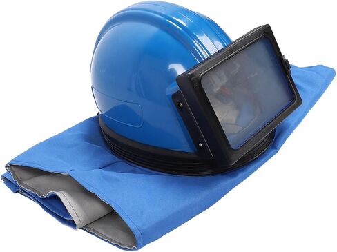 Focket Sandblasting Helmet, Impact ABS Construction Double Layer Lens Sand Hood, Safe Air Feed Sandblast Helmet with Shoulder Protective Lightweight Blasting Suit for in Saudi Arabia