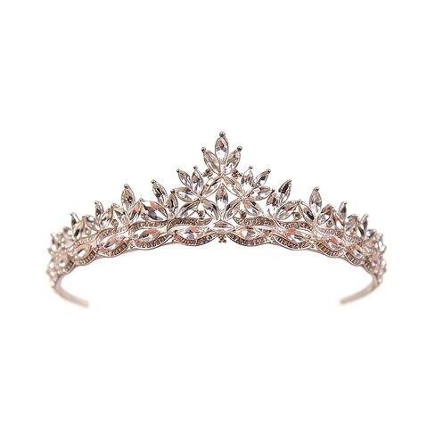 Jwicos Gold Wedding Tiara للعرائس زهرة ويترك إكسسوارات الشعر للنساء وحفل حفلة موسيقية in Saudi Arabia