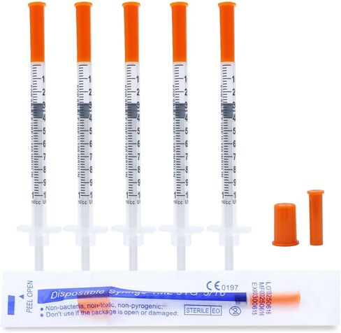 1ml Syringe Lab Liquid Supplies U-100-31Ga 1/4-Inch 6mm, Individually Sealed, 100Pack in Kuwait
